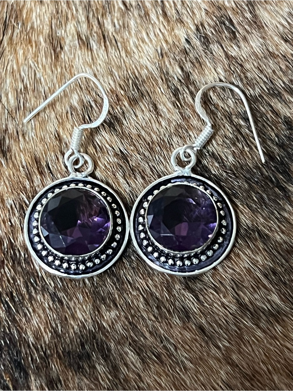 Sterling Silver Amethyst Drop Earrings